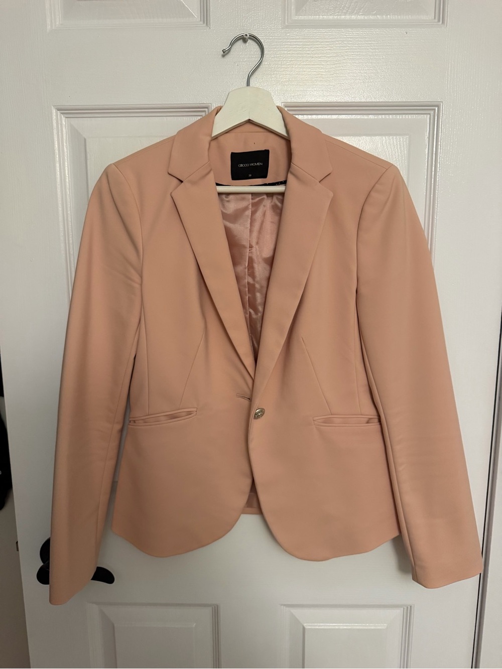 Giorgio Armani Blush Pink Tailored Single-Button Blazer